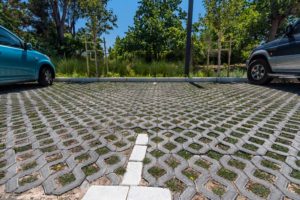Permeable concrete paving