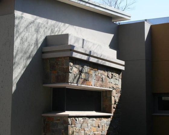 Feature detailing to above and around windows.