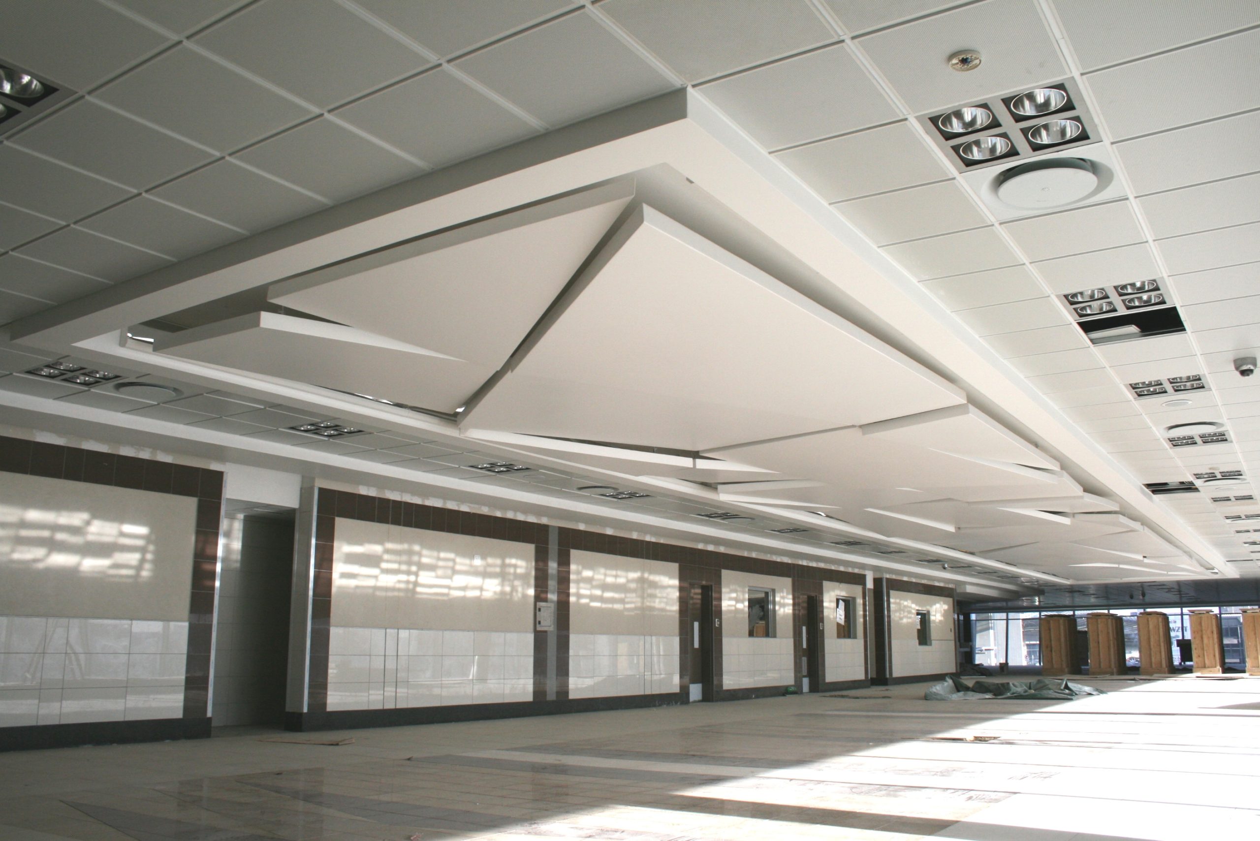 Custom fractured ceiling at the Gautrain station with Grobuild and Decolite