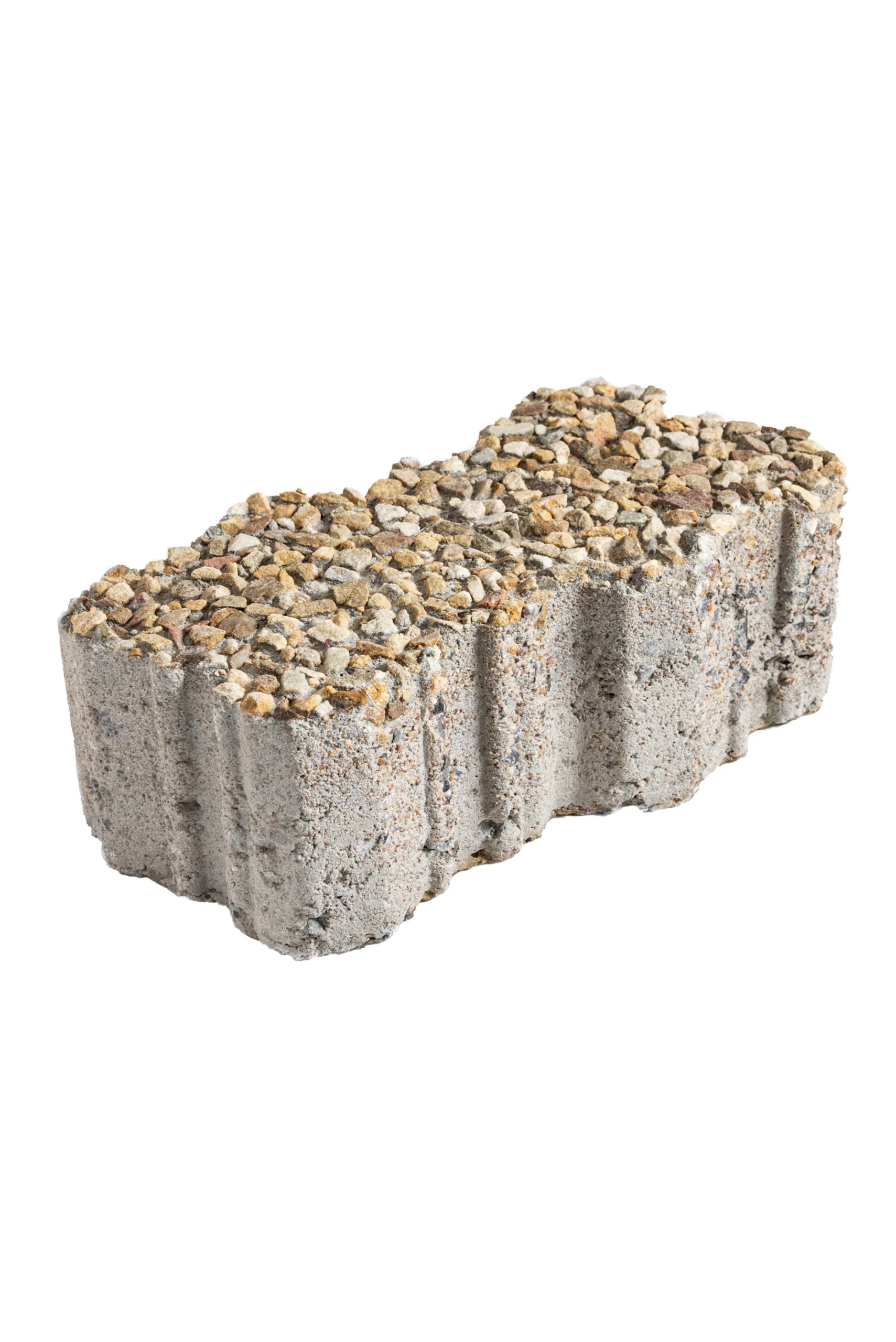 Grobuild permeable concrete paver Permealock with coarse exposed aggregate top